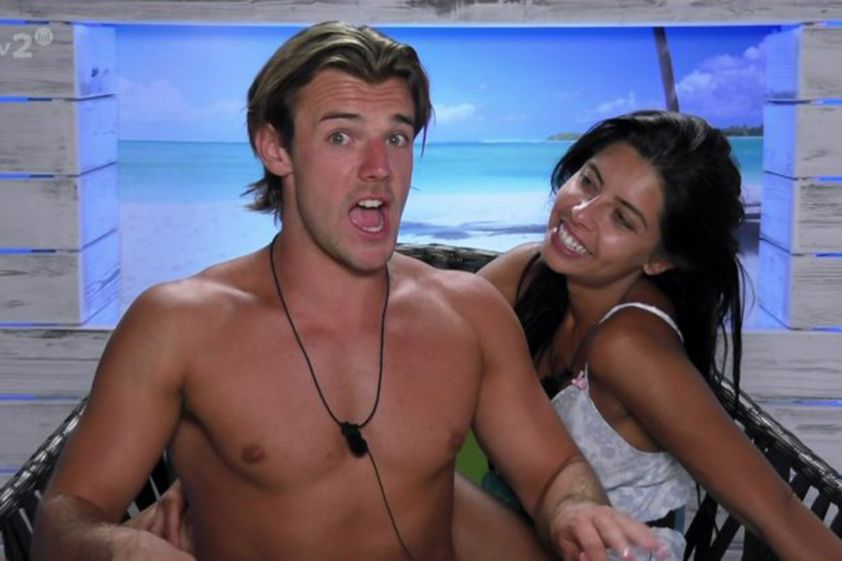 Nathan Massey and Cara De La Hoyde on Love Island.