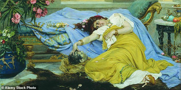 Bloody Revenge: After Cicero had described her as ‘a shameless and wanton courtesan’, Fulvia arranged for his severed head to be brought before her and she proceeded to pierce his tongue with her hair pins