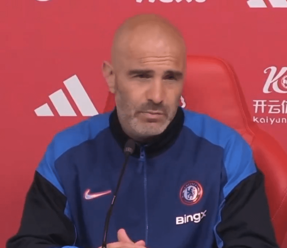 Chelsea manager at a press conference.