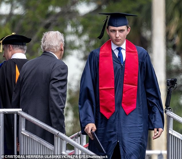 Barron Trump at his high school graduation in May 2024
