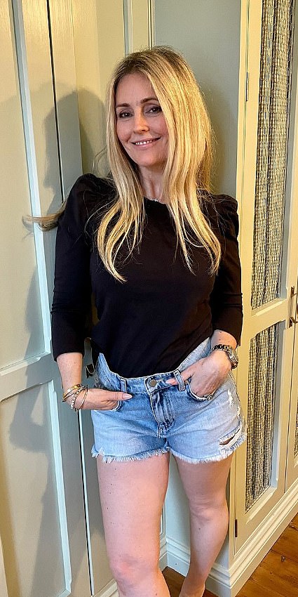 Pictured: Australian fashion designer Donna Ida Thornton. Ms Thornton¿s designs are a favourite of the Princess of Wales as well as celebrities such as Amanda Holden, and she has told how her denim empire enabled her to become lady of the manor