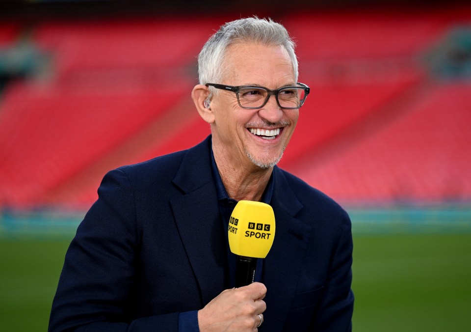 Gary Lineker presenting for BBC Sport.