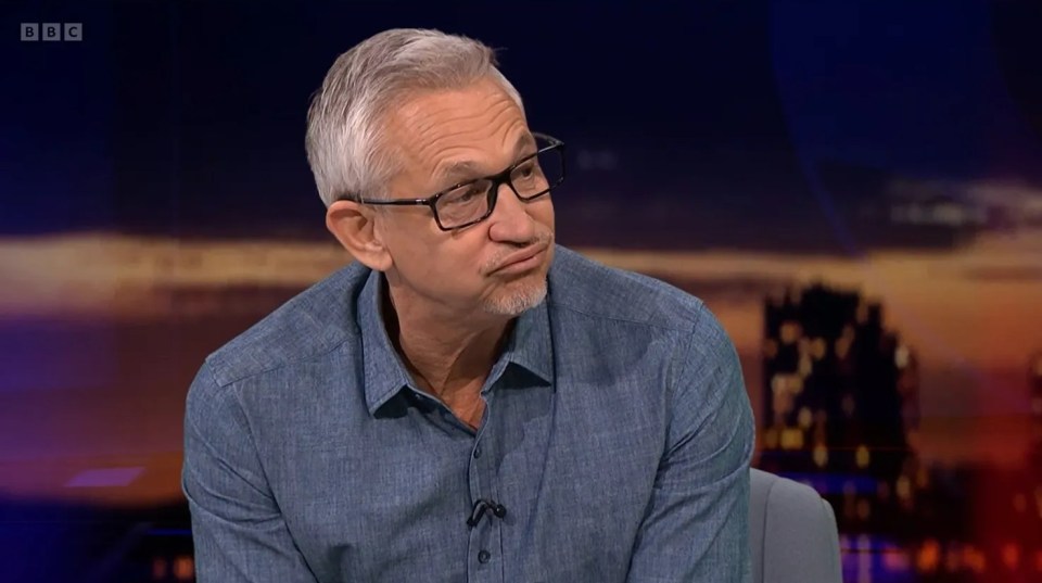 Screengrab of Gary Lineker on Match of the Day.