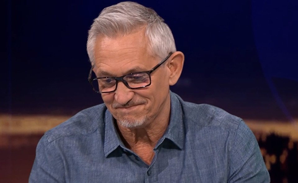 Gary Lineker holding a BBC Sport microphone.