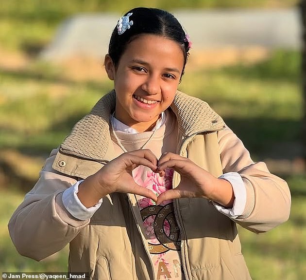 Yaqeen Hammad (pictured) showed over 100,000 followers how to cook without gas but also how children living under bombardment found joy in daily life
