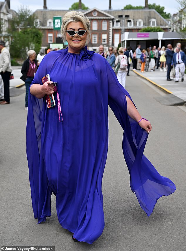 Shrinking violet Gemma Collins slipped her slimmer frame into a sheer dress as she led the stars at the Chelsea Flower Show in the grounds of the Royal Hospital Chelsea on Monday