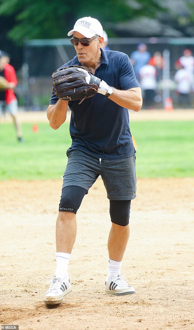 George Clooney may be hitting it out the park with his Broadway play titled Good Night, and Good Luck - but fans have ridiculed him for his recent baseball attire
