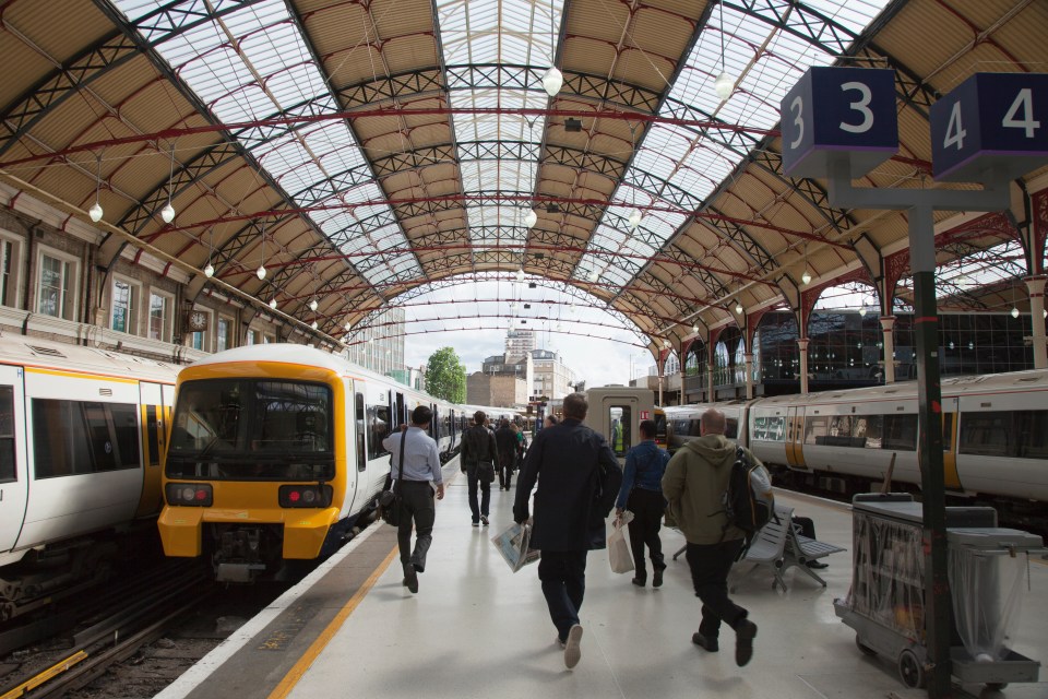 Passengers at London Victoria railway station.