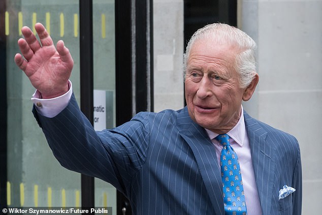 Buckingham Palace has released the official list of royal gifts and some of the entries are eye-popping while others are more mundane items like baseball caps, socks and books. Pictured: King Charles leaves the National Gallery after a visit on May 5