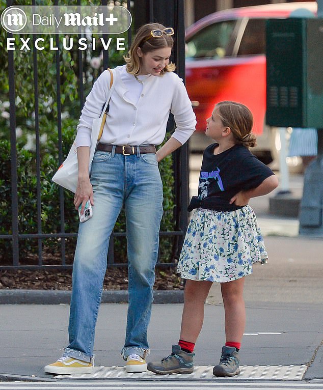 Hadid smiled at Lea as the pair enjoyed the day together