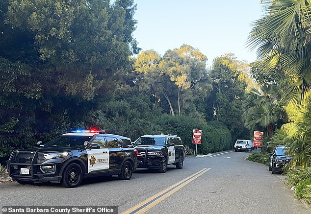 Police responded to reports of a disturbance at Warner's mansion in the 1000 block of Fairway Road shortly after 4.30pm Wednesday