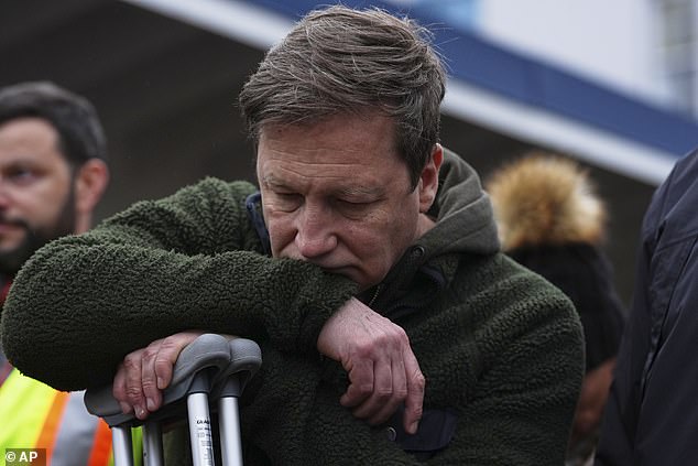 Hallmark star Noel Johansen fought back tears as he spoke at a recent vigil in Vancouver, Canada after his wife Jenifer Darbellay died and his seven-year-old daughter were injured in a horrifying attack