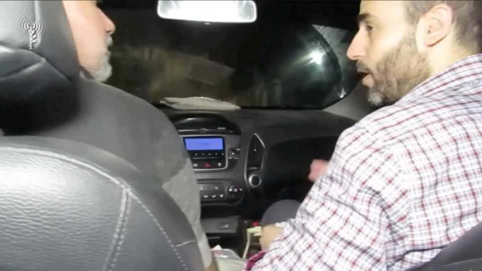 Screengrab of Mohammed Sinwar traveling in a car through a tunnel.