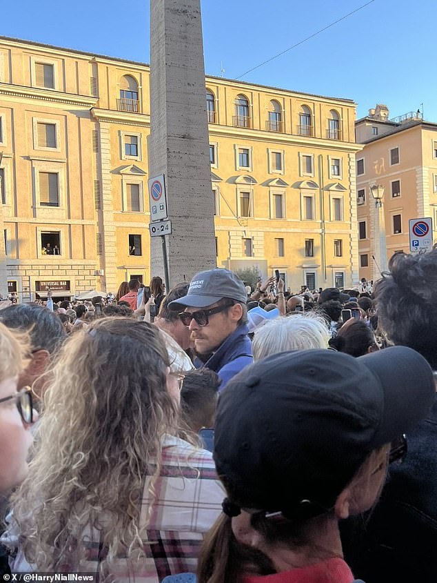Fans in Rome Thursday caught Harry Styles, 31, in attendance as a new pope was announced