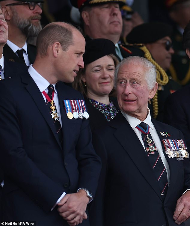 The restructure represents a similar hierarchical system that has underpinned Harry's family for decades. Pictured: Prince William and King Charles