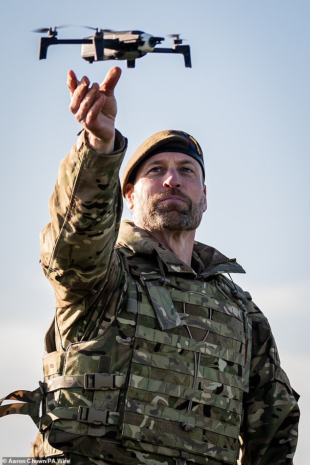 Prince William visited troops based at Salisbury Plain in November last year when he got to launch a drone