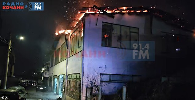 Flames surge under the roof of the Pulse nightclub, where 500 concertgoers had gathered to watch a performance by popular hip-hop duo DNK