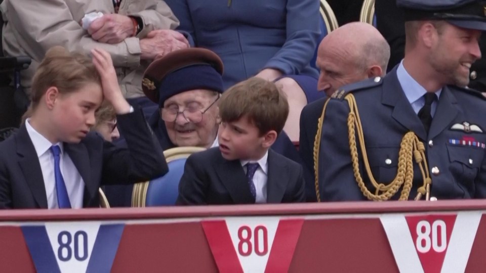 Prince George and Prince Louis at a commemorative event.