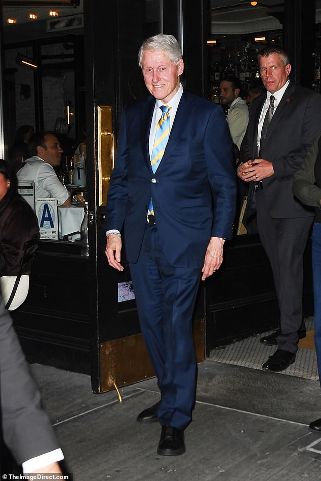 Bill, 78, looked his years as he left Carota in the West Village on Wednesday night