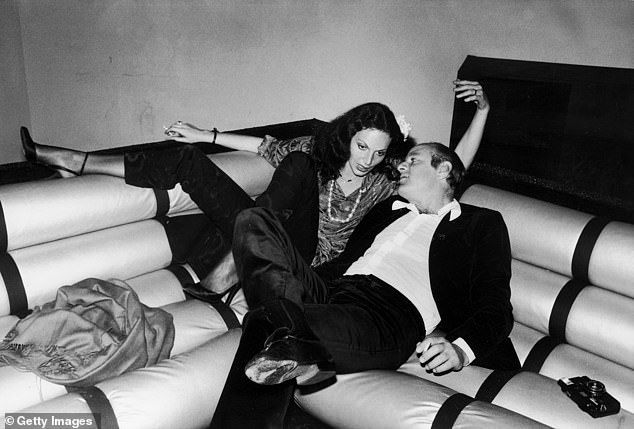 Hollywood is agog over new memoir by Diane von Furstenberg's billionaire mogul husband Barry Diller. Pictured: Diane Von Furstenberg lounging with Barry Diller