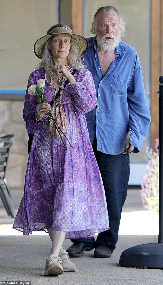 Hollywood rebel Nick Nolte showed off his tender side while showering his wife Clytie Lane with flowers and a special Mother's Day lunch