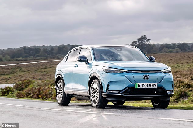Honda is scaling back its sales targets for electric vehicles amid slowing demand (pictured: one of its e:Ny1 electric cars)