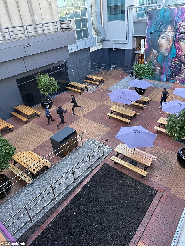 A Melbourne shopping centre has been plunged into lockdown over reports of a knife fight