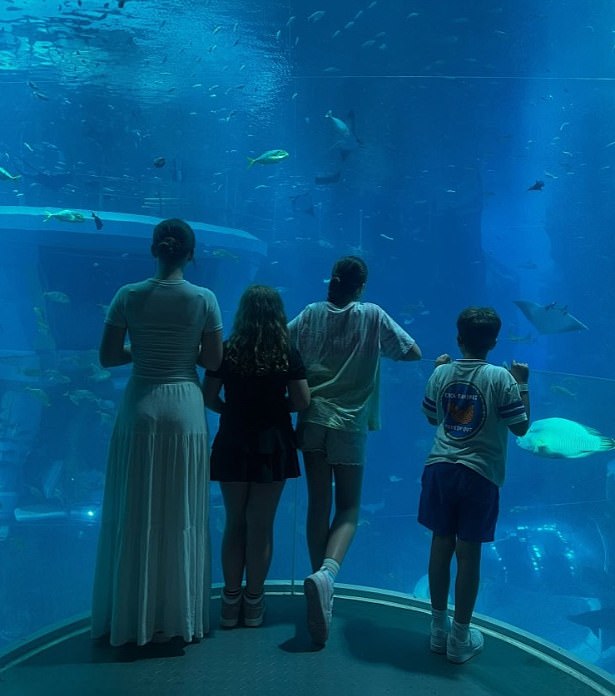 Peter Andre also shared this picture of his family's visit to a SeaWorld venue in Abu Dhabi