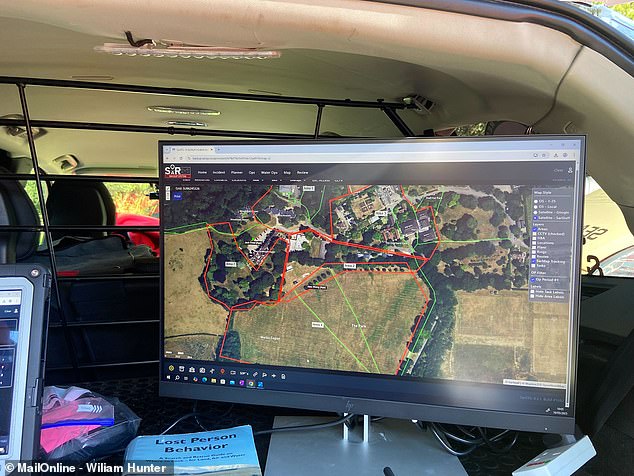 Using statistics from previous search operations, the teams identify the highest priority search areas. In this exercise, knowing that the missing person was autistic, the software suggested prioritising woodland areas and bodies of water