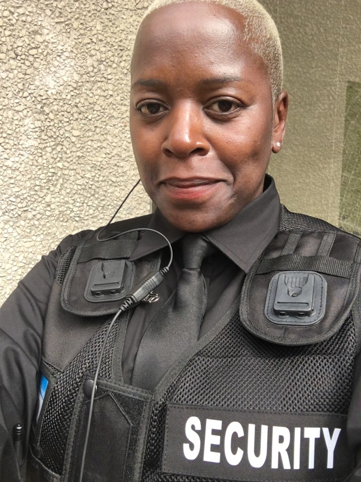 Lisa Baskott, Founder and CEO of 2nd Line of Defence Ltd, in a security uniform.