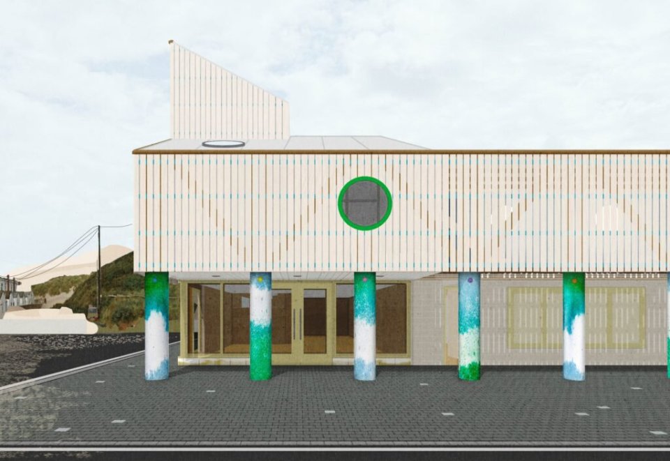 Illustration of the new Camber Sands Welcome Centre.