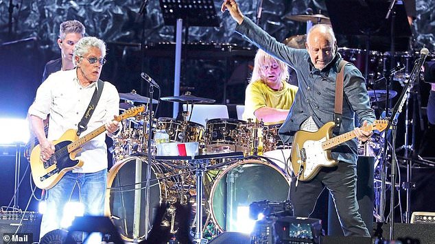 Roger Daltrey (pictured) and Pete performing on their American tour in 2022
