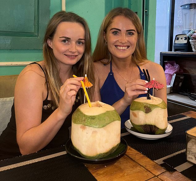 Bethany Clarke (left) with her friend Simone White, who died in Laos after the two women drank contaminated vodka shots