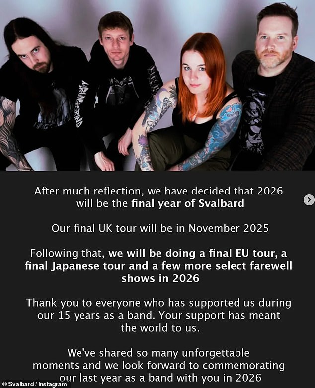 Post-metal band Svalbard, are set to end their successful 15-year run in the music industry after a run of shows and one new song