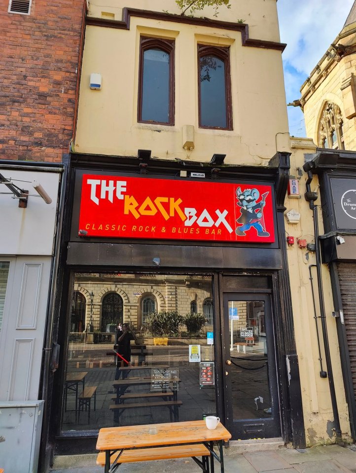 The Rock Box, a classic rock and blues bar, is closed.