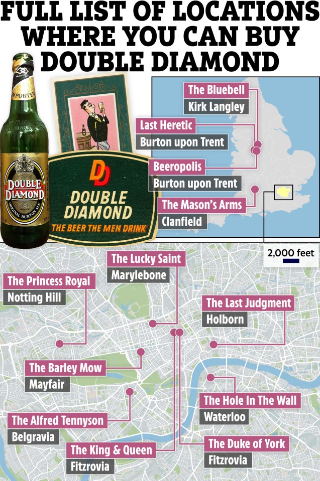 a full list of locations where you can buy double diamond