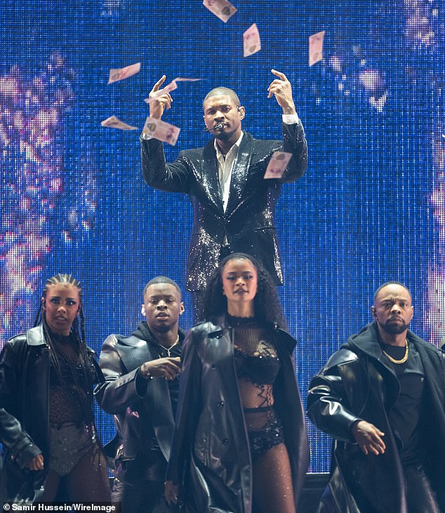 The concert was Usher's penultimate date at the London venue following a 10-night residency