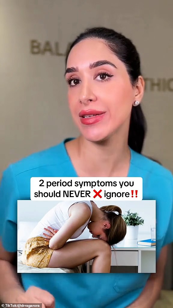 Dr Raj Arora has revealed the two period symptoms that women should never ignore as they could be a sign of serious conditions such as endometriosis and even cancer (pictured, with a stock image)