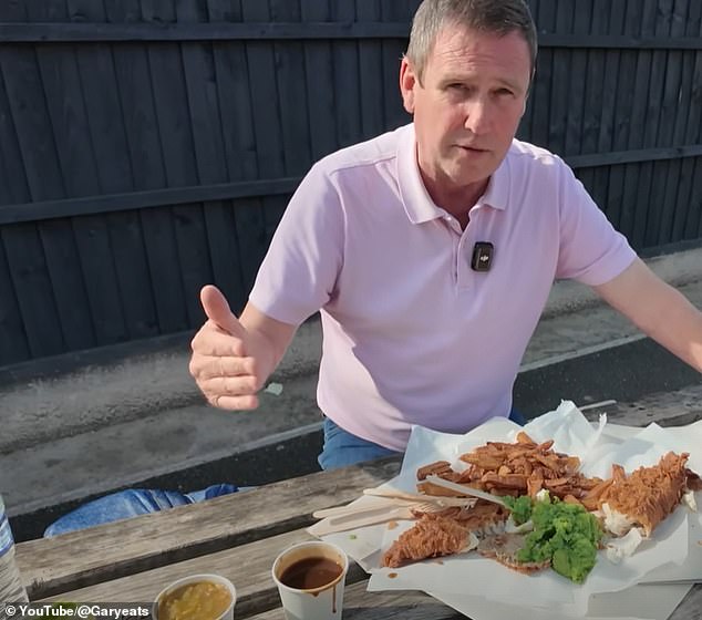 YouTube food reviewer @Garyeats claims he's found the nation's tastiest fish and chips in a takeaway in Wakefield, West Yorkshire - where he paid £9.50 for a substantial portion of haddock and chips