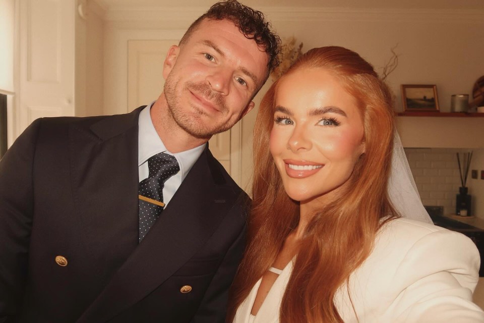 Andy Halliday and Jilly Isabella on their wedding day.