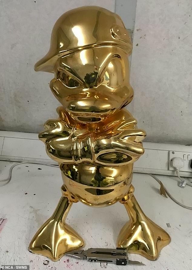 This golden duck was used in an attempt to smuggle cocaine into the UK from Cali in Colombia
