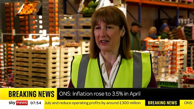 Speaking to Sky News , Ms Reeves said: 'The numbers today are clearly disappointing. We want to see inflation coming down after the cost of living challenges that people have been through these last few years'