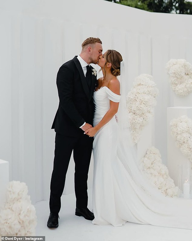 Dani Dyer and Jarrod Bowen tied-the-knot in a lavish 'Bridgerton-themed' wedding ceremony wedding on Friday