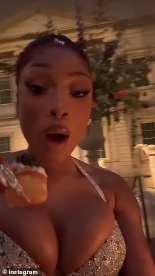 'Hottie Cam in thee MET GALA,' captioned the Texas -born bombshell, who wore custom Michael Kors gown to the red carpet event