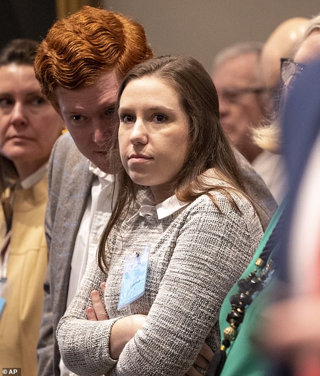 Buster Murdaugh and Brooklynn White inside the courtroom during Alex Murdaugh's murder trial