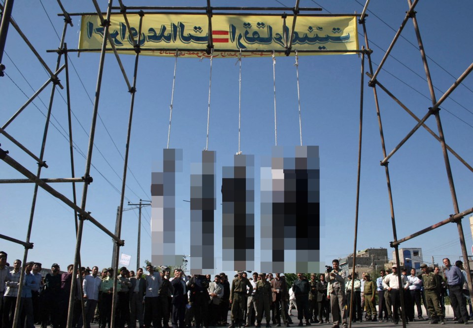 Public hanging of five people.