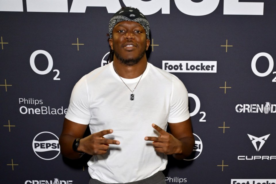 LONDON, ENGLAND - MAY 12: KSI attends the "Baller League x Match Day 8" at Copperbox Arena on May 12, 2025 in London, England. (Photo by Jordan Peck/Getty Images)