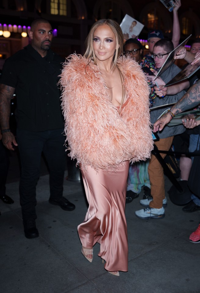 Jennifer Lopez arriving at a birthday celebration.