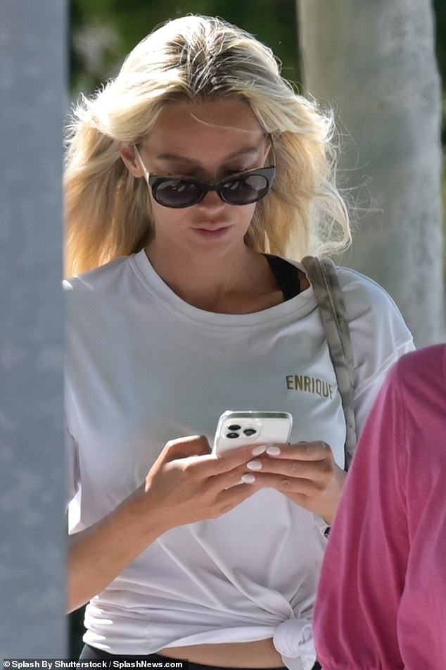 Nicoline was pictured for the first time on Wednesday since James was charged with domestic violence