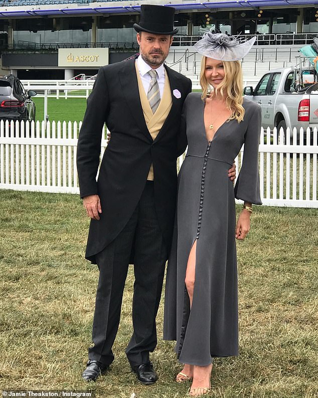 Jamie Theakston has revealed he initially kept his possible cancer diagnosis a secret from beloved wife Sophie Siegle (pictured together) for weeks as they enjoyed a family holiday